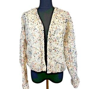Moon &‎ Madison Womens Speckled Knit Open Cardigan Sweater Sz Large Chunky